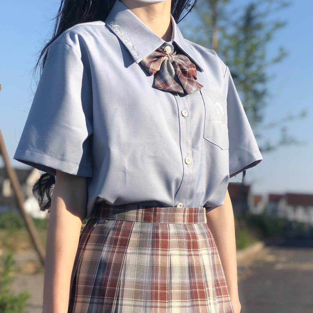 【神仙club】原创jk 月下鹤 纯棉精致刺绣短袖衬衫【10天内发货】