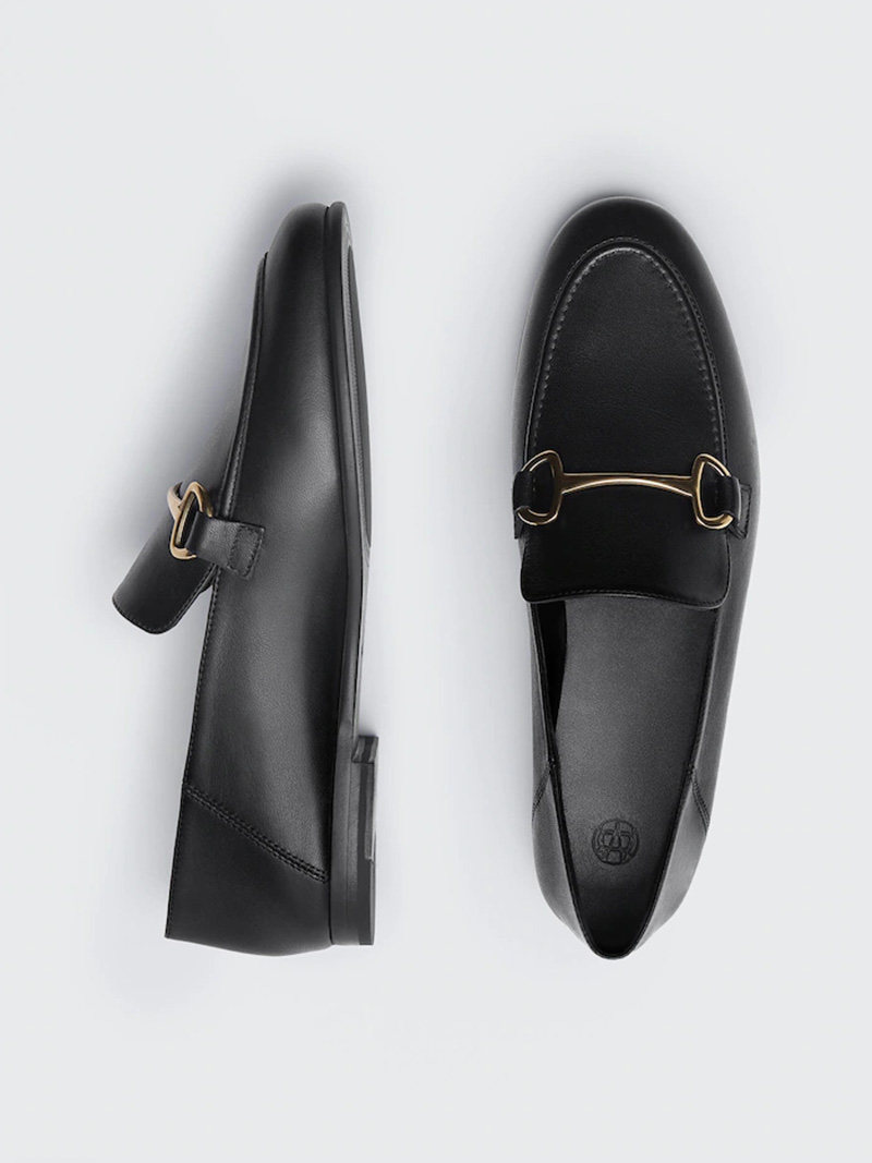 massimodutti女鞋一脚脚蹬平底懒人马衔扣乐福休闲单鞋