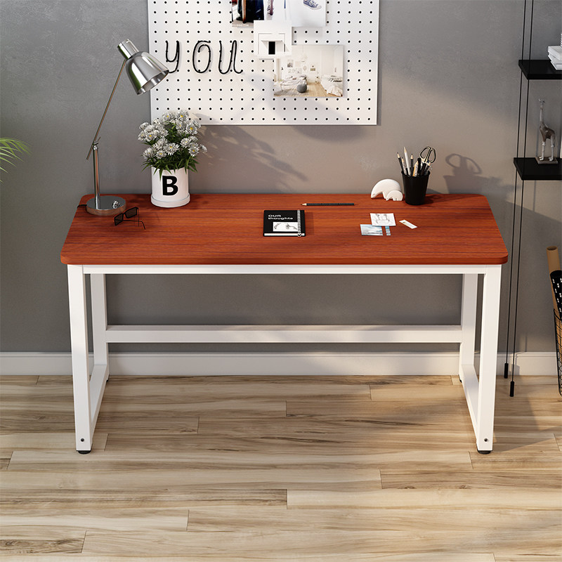 圆角角钢书桌家用简易电脑桌台式办公桌现代简约写字台电脑桌