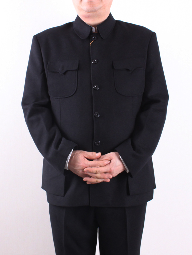 套装羊毛毛呢料中中山装中老年人加厚呢子中山爸爸中山装