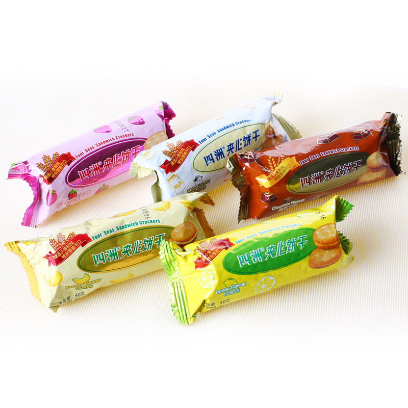四洲夹心饼干400g朱古力柠檬多种口味早餐代餐夹心饼干