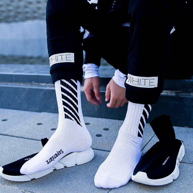 筒袜袜子ulzzang韩国长袜运动男士高筒袜袜子男港风中筒袜