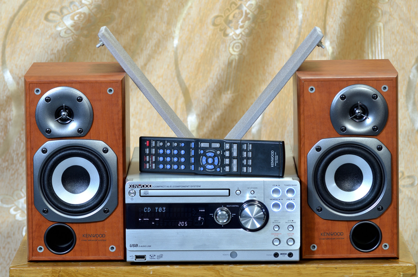 原装进口二手经典kenoowood健伍druda55组合cd收音usb组合音响