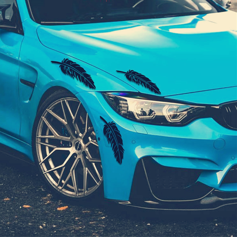 车贴划痕遮挡遮盖羽毛保险杠装饰刮痕个性车身汽车装饰贴