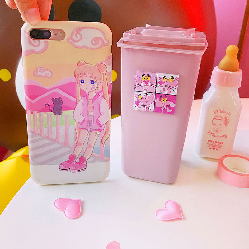 拉面丸子少女卡通可爱学生小清新桌面收纳盒储物整理笔筒收纳箱筒