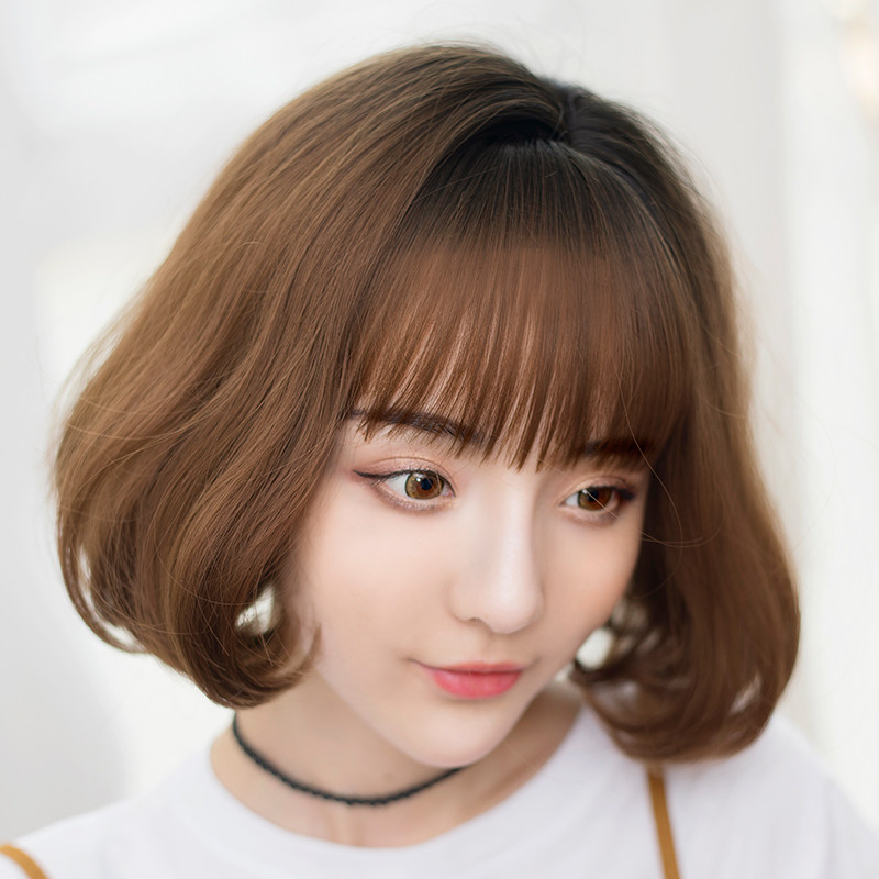 天美假发假发短发bobo头短卷内扣发空气刘海蓬松整顶假发