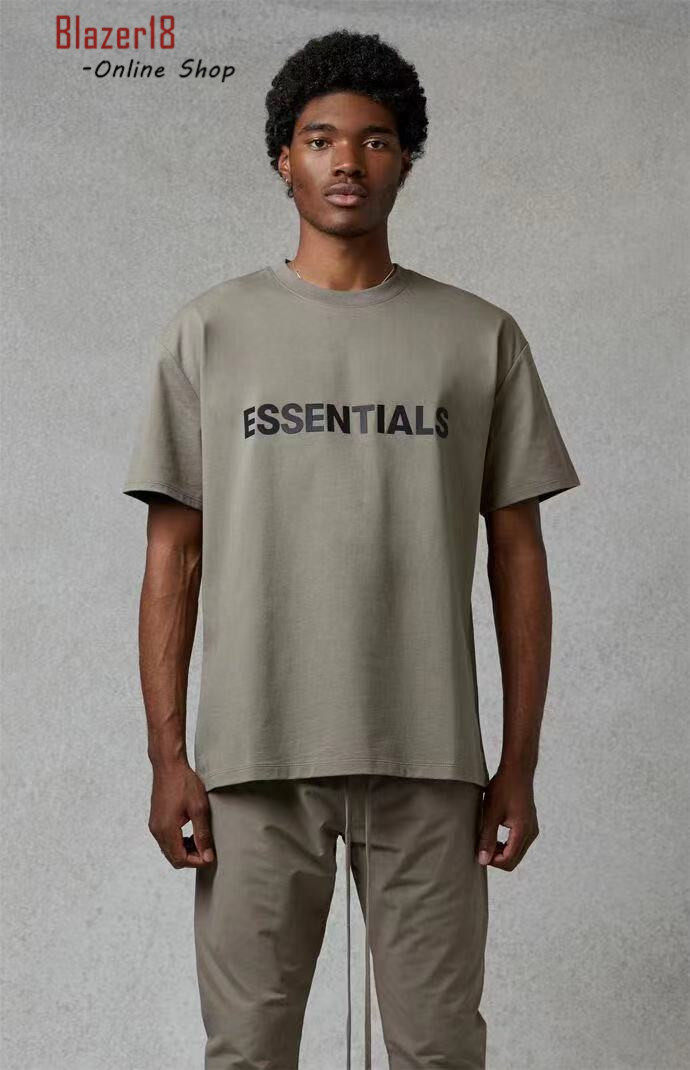 短袖fogfearofgodessentials20ss圆领胶印logo运动t恤