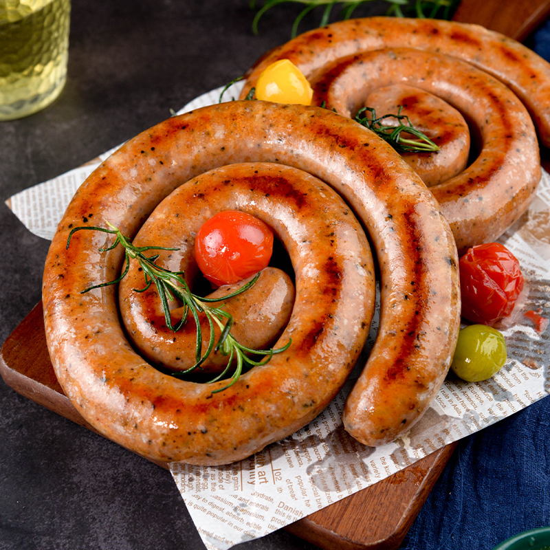 德式盘肠1kg德国风味盘状烤肠蜗牛欧式熏煮香肠