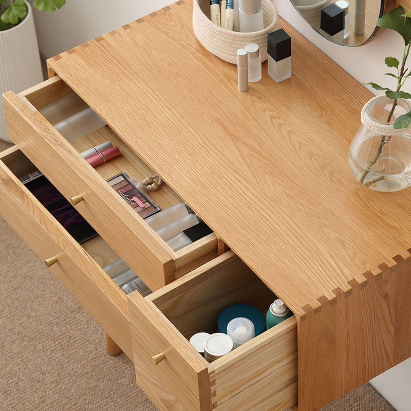 治木工坊实木梳妆台北欧简约小户户型网红化妆卧室梳妆台