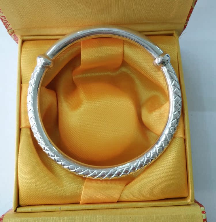 北上广同款男简单纯银手工镯子手镯赵小亮不相信亚文手镯