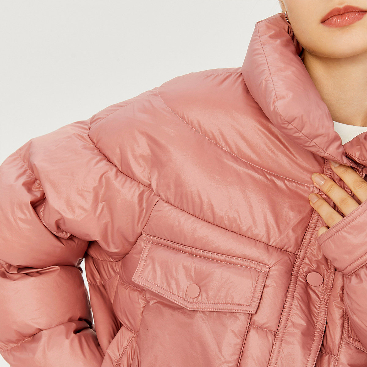 lily2020面包加厚立领纯色秋季宽松女装新款羽绒服羽绒服