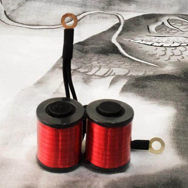 纹身机线圈罗师配件纯铜红色彩色手工割线打雾化妆
