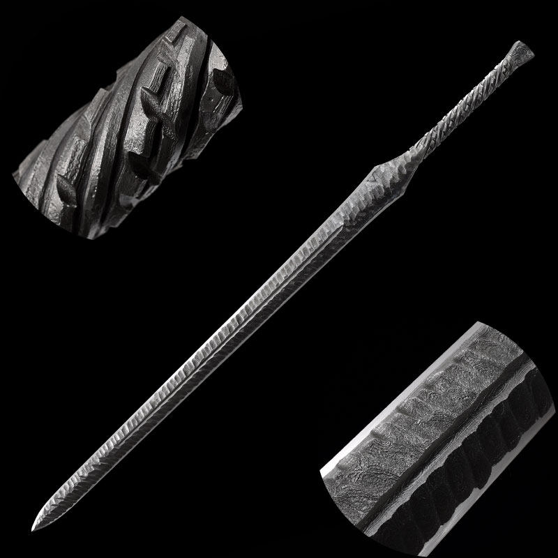 龙泉市承影宝剑干将莫邪古代兵器手工一体刀剑扭转刀剑