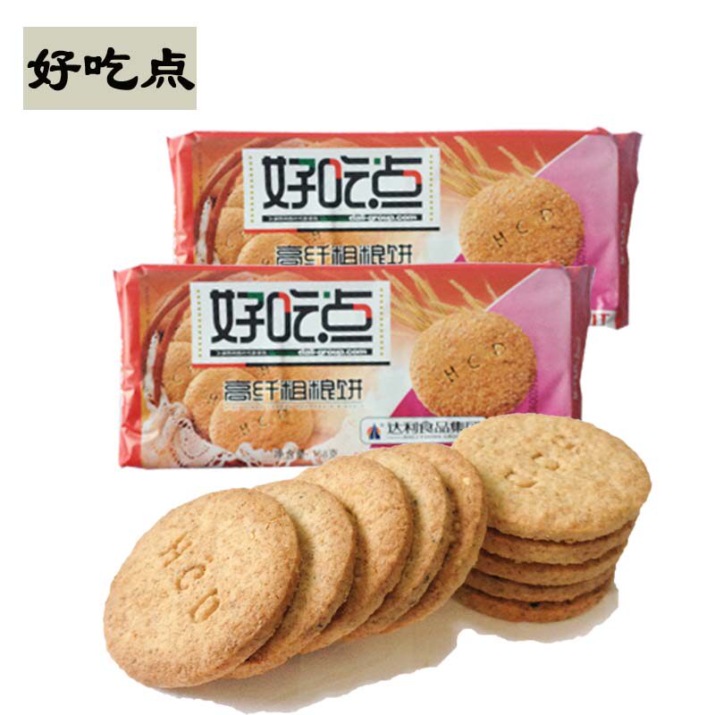 好吃点高纤饼干168g*4包组合消化饼煎麸饼蔬菜饼粗粮饼零食营养饼