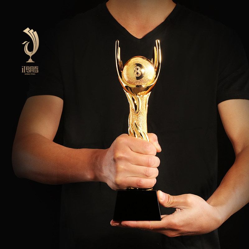 奖杯台球水晶定制桌球斯诺克金属比赛冠军金银奖杯