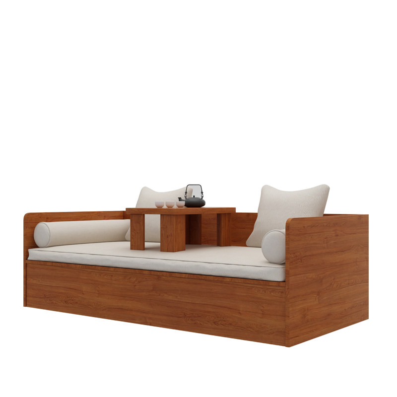 新中式储物实木罗汉床箱式小户型现代简约沙发床禅意茶楼酒店床榻