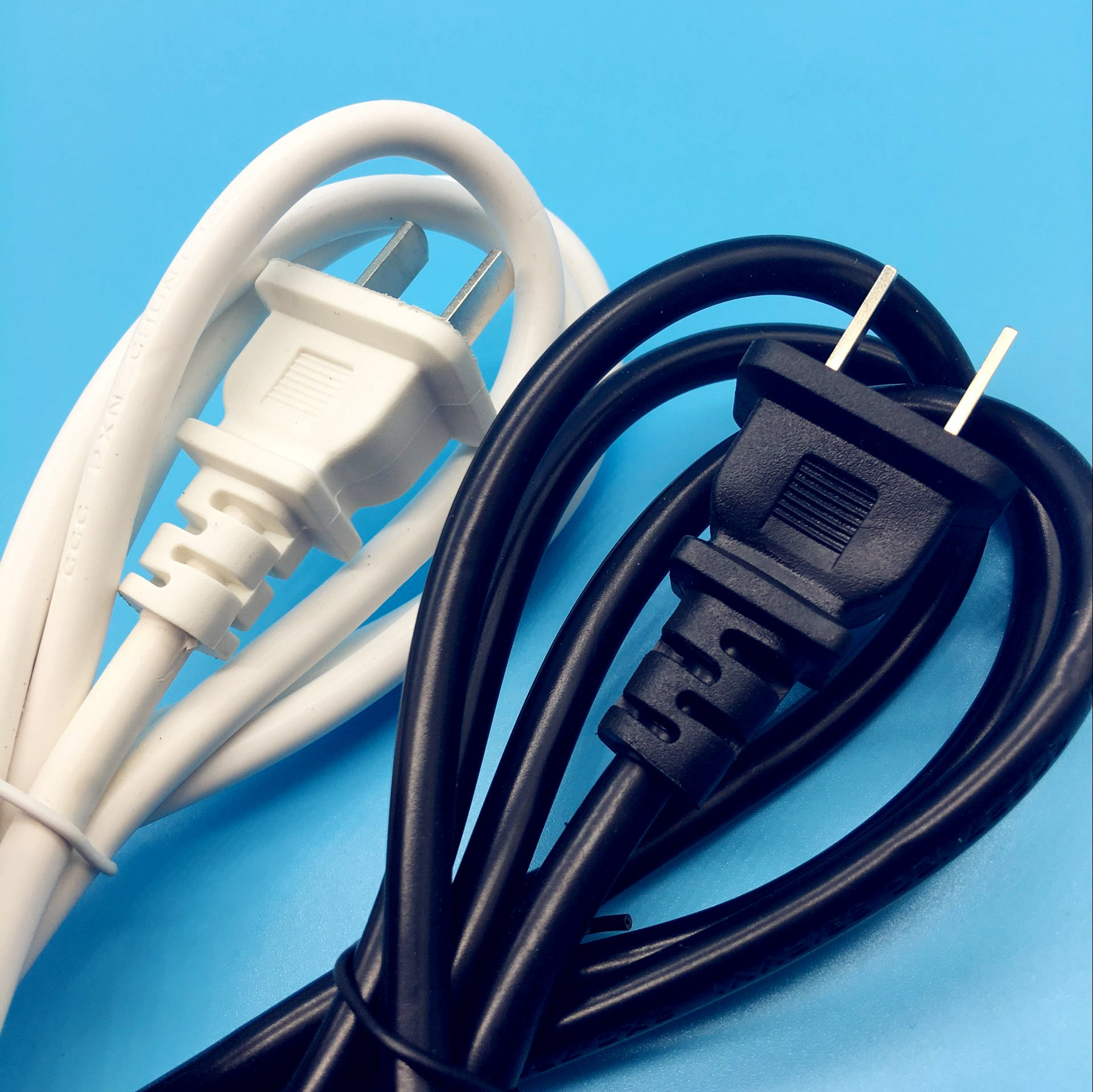 电源线纯铜线圆插头二脚两孔二插国标两项两插连接线