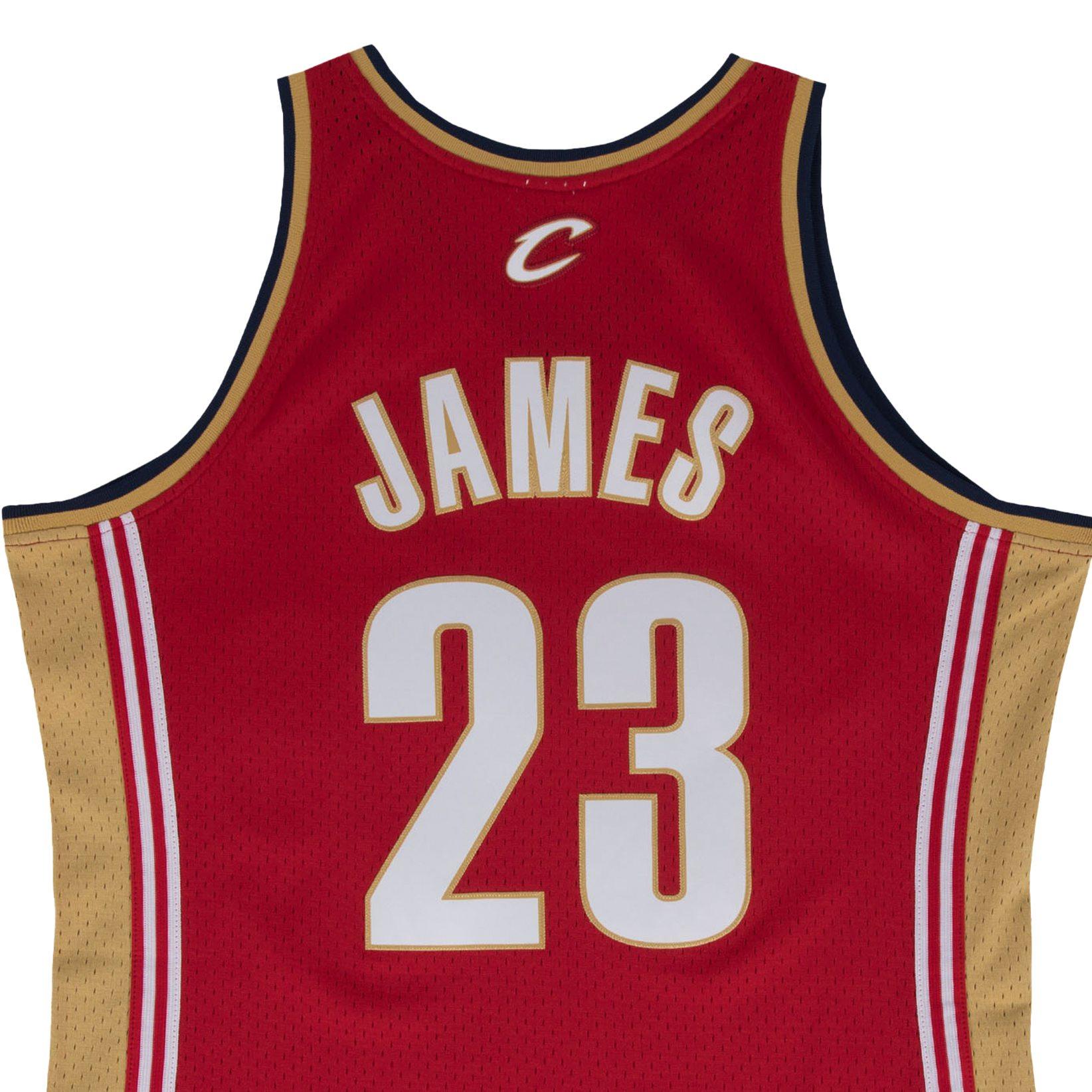 nbamn复古球衣sw球迷骑士队200304赛季詹姆斯红色篮球服