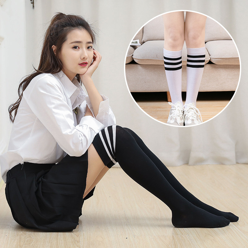 浪莎足球袜女中筒春秋过膝日系小腿学院风儿长筒袜