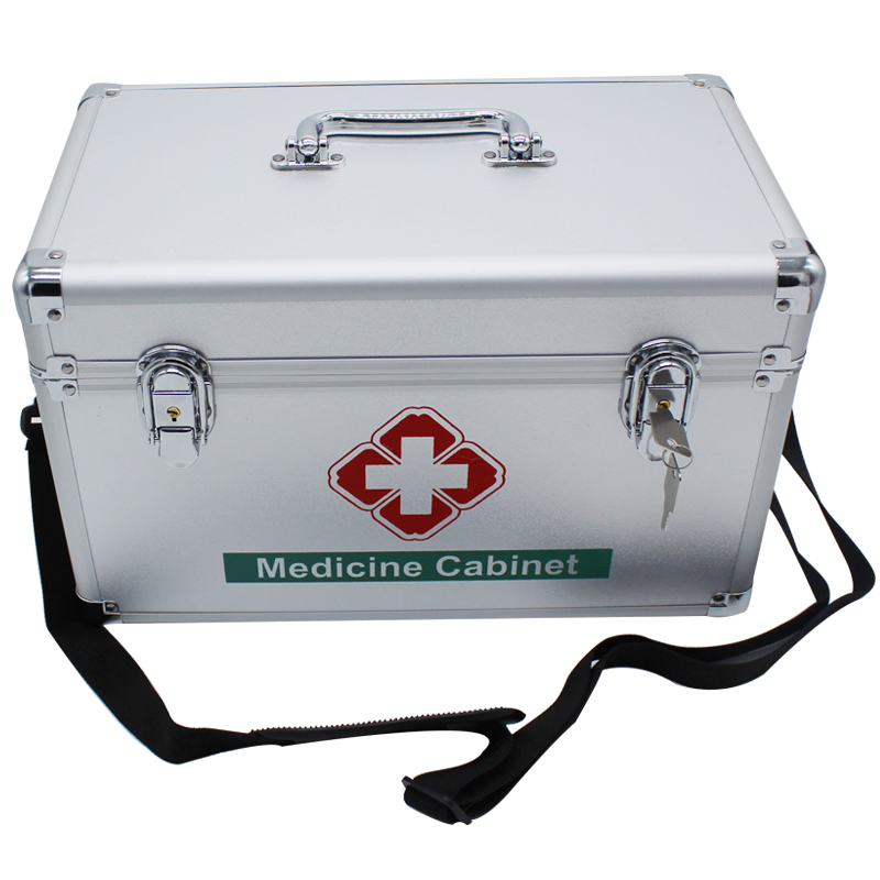 药箱收纳16寸急救箱多层大号医药铝合金手提金属医药箱