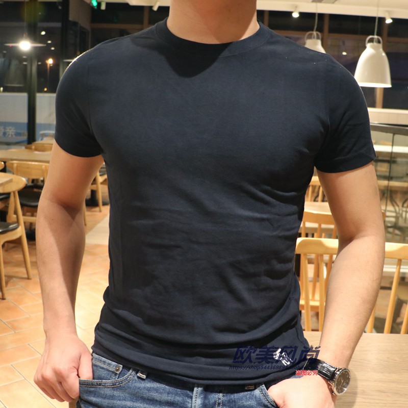 美国潮流af短袖t恤男纯棉圆领修身简约纯色体恤夏季特价现货包邮