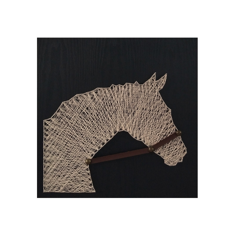 原创马头弦丝画纱线 创意生日礼物立体钉子绕线画手工diy制作材料