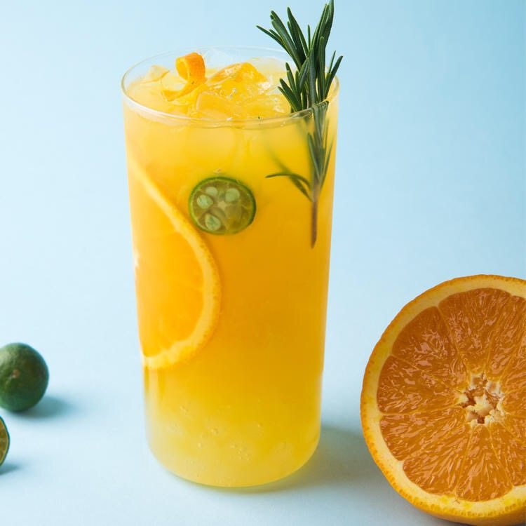 橙汁水果茶店奶茶橙子霸气浓浆香橙茶颜果汁冲饮果汁