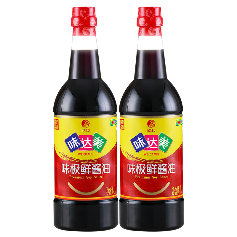 酱油和味达美美味极鲜1000ml特级生抽1l2瓶酱油