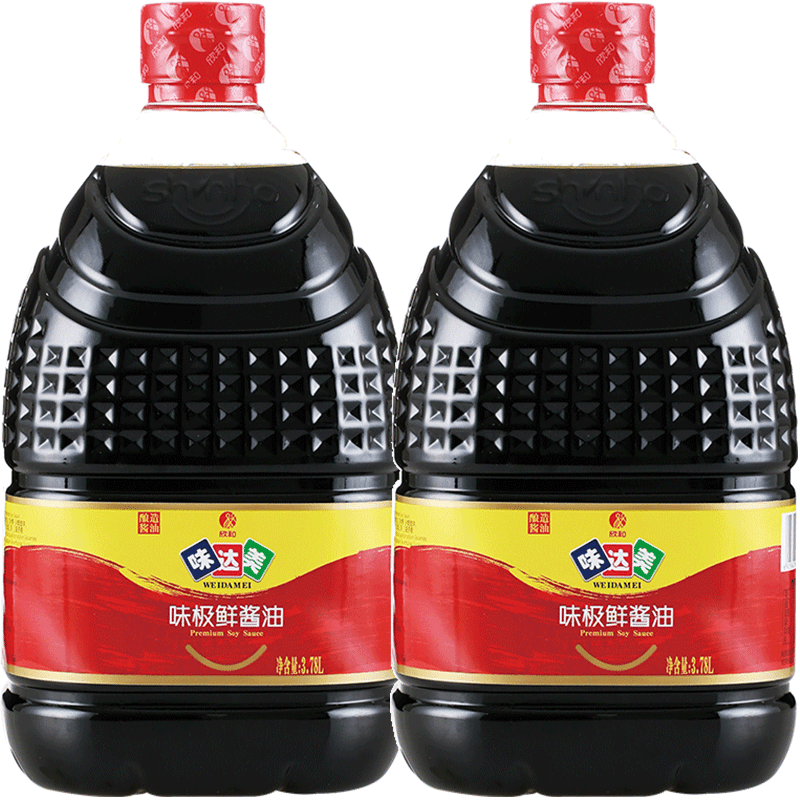 欣和味达美味极鲜酱油3.78l×2瓶生抽无防腐剂酿造黄豆酱油大桶