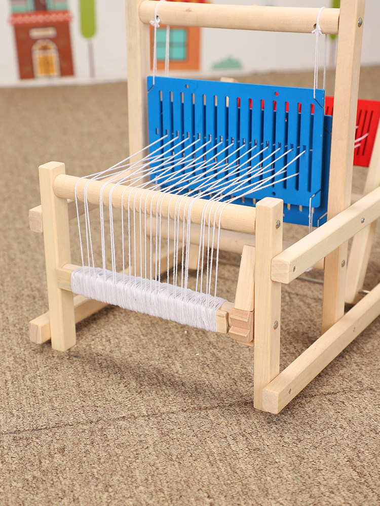 儿童手工织布机编织机木制diy玩具制作围巾纺车织布机