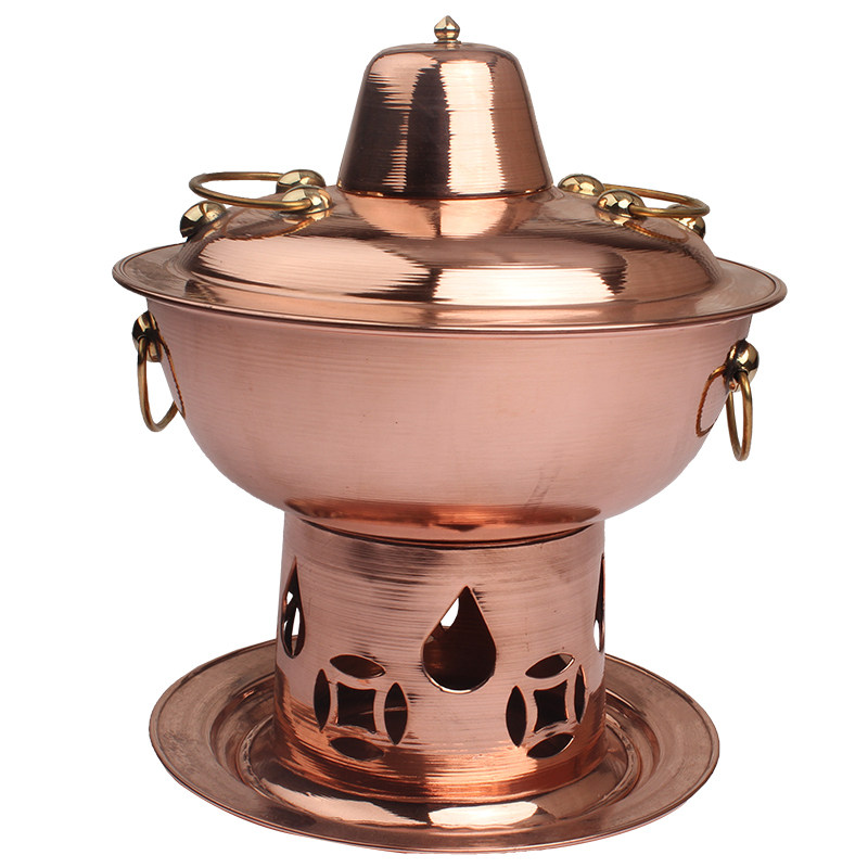 铜火锅铜炉小铜锅酒精炉小火锅锅单人家用小型火锅固体液体火锅炉