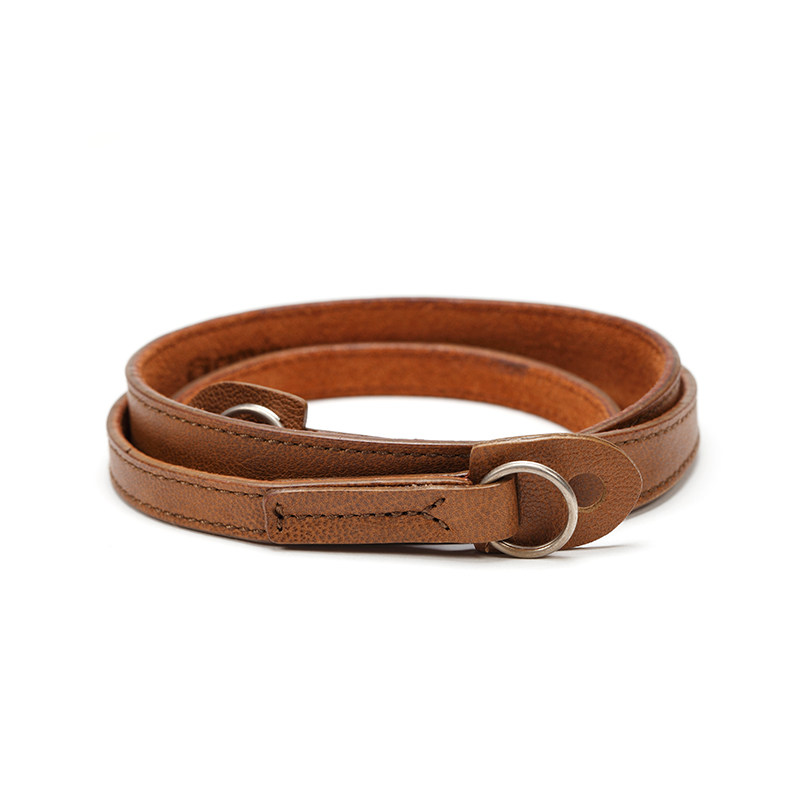 camin意大利原厂植鞣牛皮相机背带真皮肩带圆孔相机背带