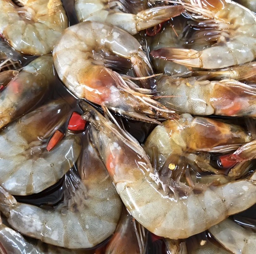 宁波舟山醉活虾生呛海对虾即食海鲜甜辣刺身虾类制品