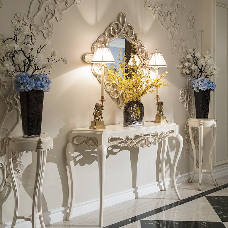 赫莎宫廷法式玄关欧式进口实木实木门门厅过道玄关台