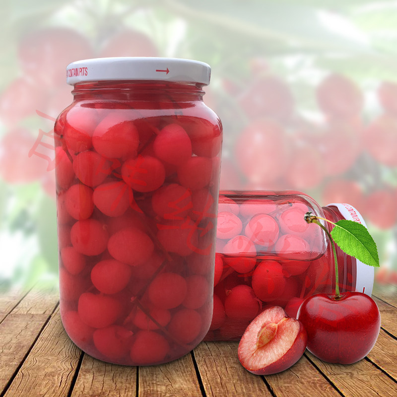 车厘子烘焙原料美牌厨师枝红红樱桃罐头710g生日蛋糕水果罐头
