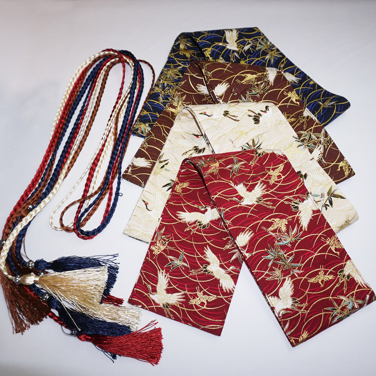 仙鹤腰封浮世绘多色腰带日式和风棉麻和服印花腰带