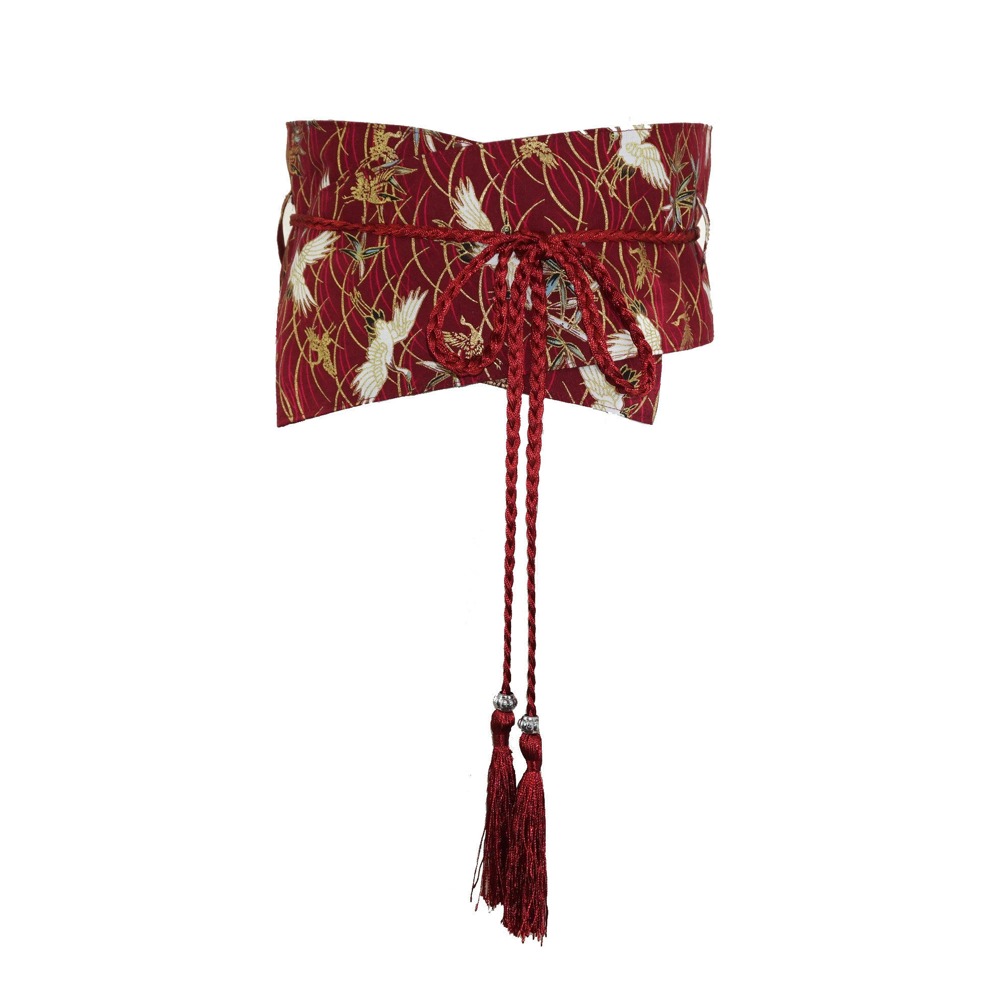 仙鹤腰封浮世绘多色腰带日式和风棉麻和服印花腰带