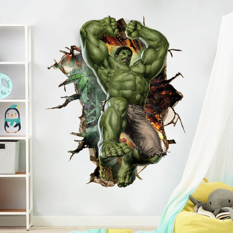 穿墙复仇者联盟绿巨人主题背景墙网吧墙纸酒吧网咖墙贴