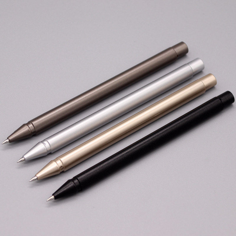 5mm子弹头三角形金属色笔笔杆中性笔