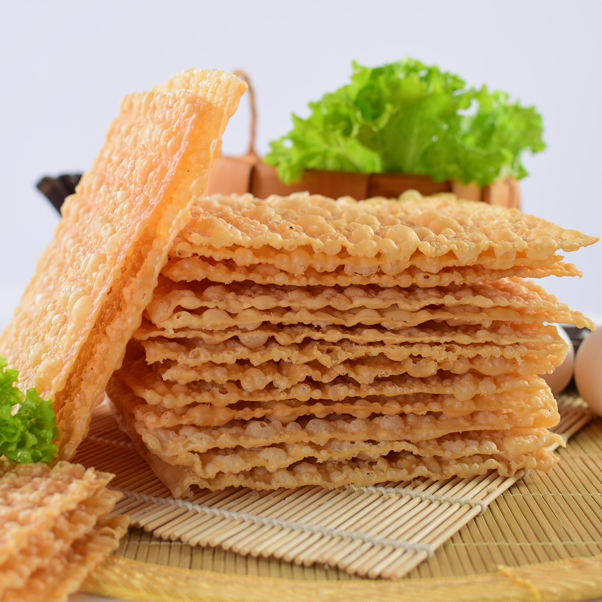 山东杂粮煎饼果子薄脆皮脆饼天津薄脆煎饼配料专用麻叶商用25片装