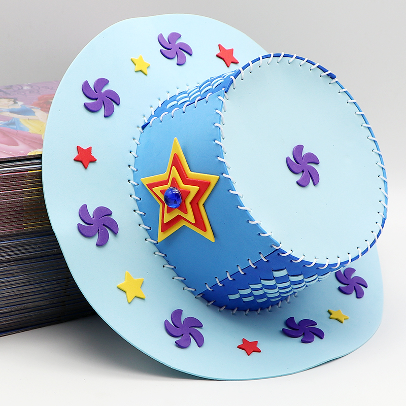 手工编织eva帽子儿童手工制制作材料幼儿园diy手工创意粘贴类