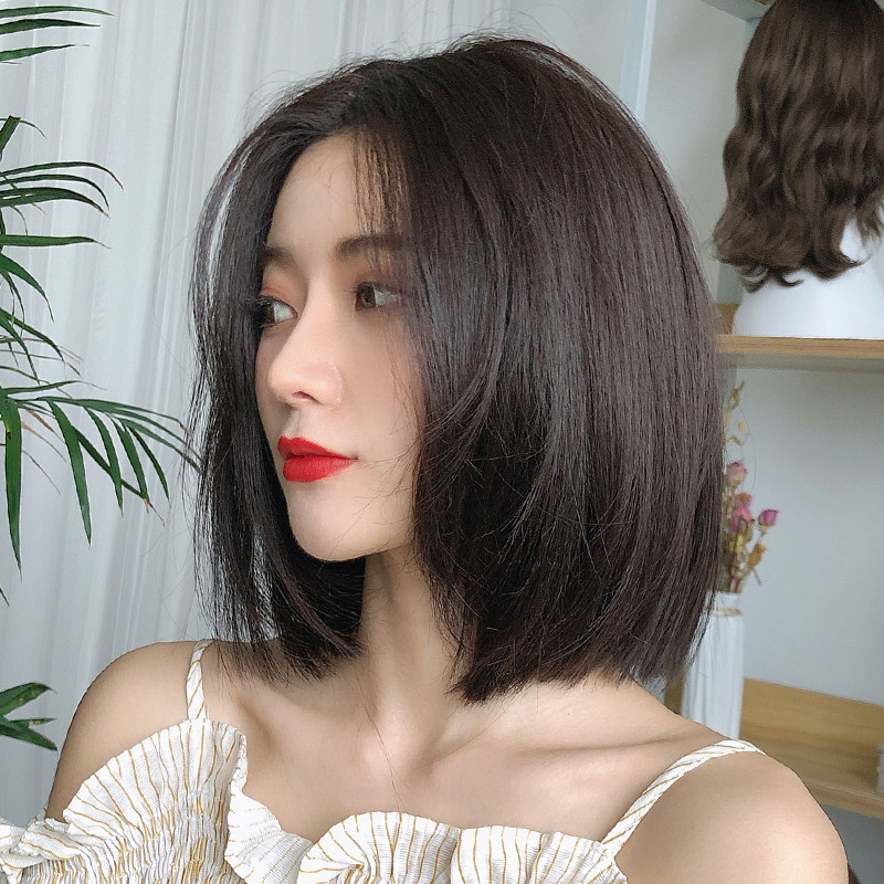 假发女中中短发型无痕蕾丝初恋头内扣直发套整顶假发