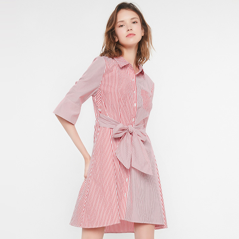   红白条纹,收腰设计~   cachecache是法国博马