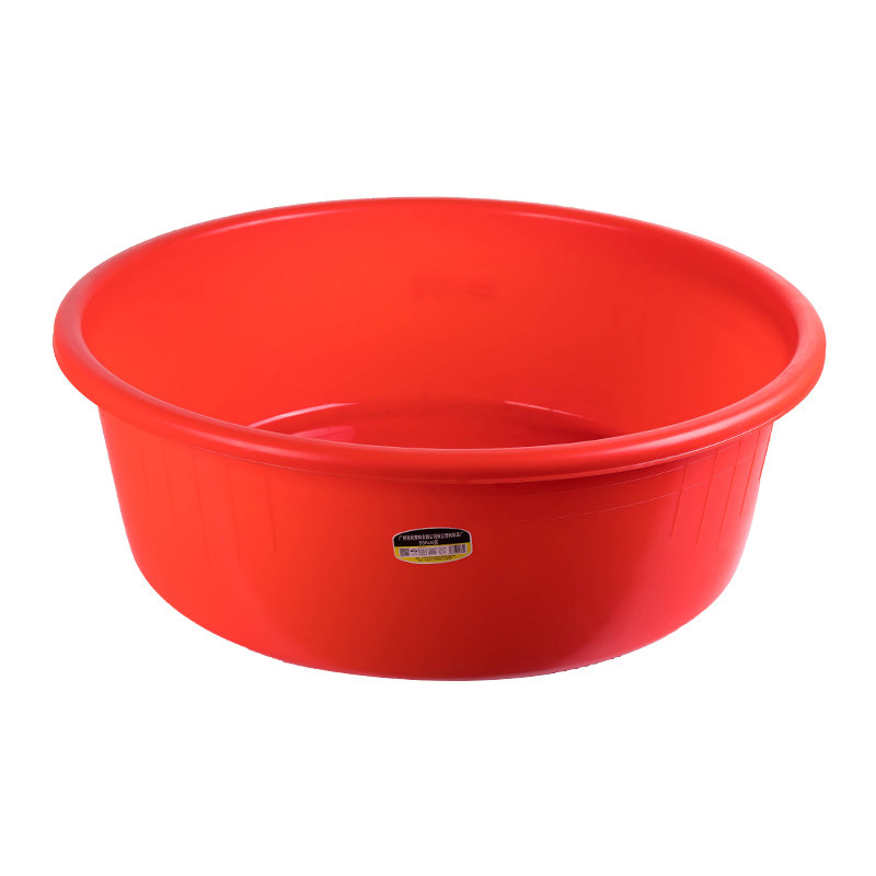 珠江塑料盆加厚耐用红色熟胶大号圆形洗澡洗衣脸盆