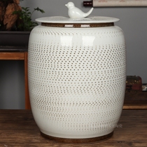 Jingdezhen Handmade Tea Leaf Jars Household Large Number Storage Tea Vat Pu-erh Tea Cake Containing Wake Tea Jar Ceramic Storage Tank