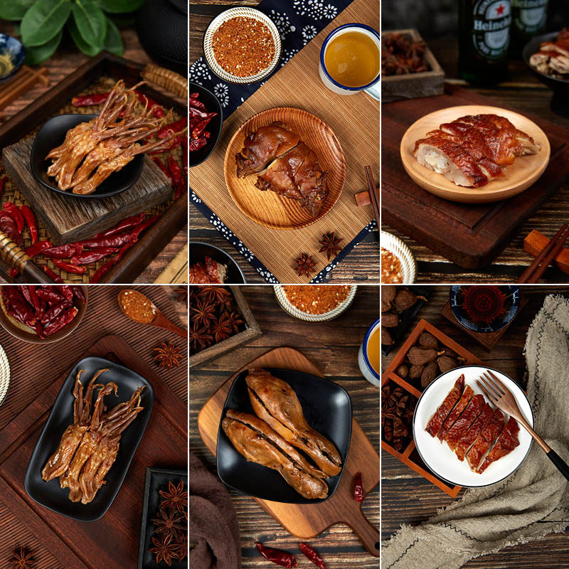 熟食卤味鸭脖零食美食摄影摆拍拍摄拍照道具背景布类
