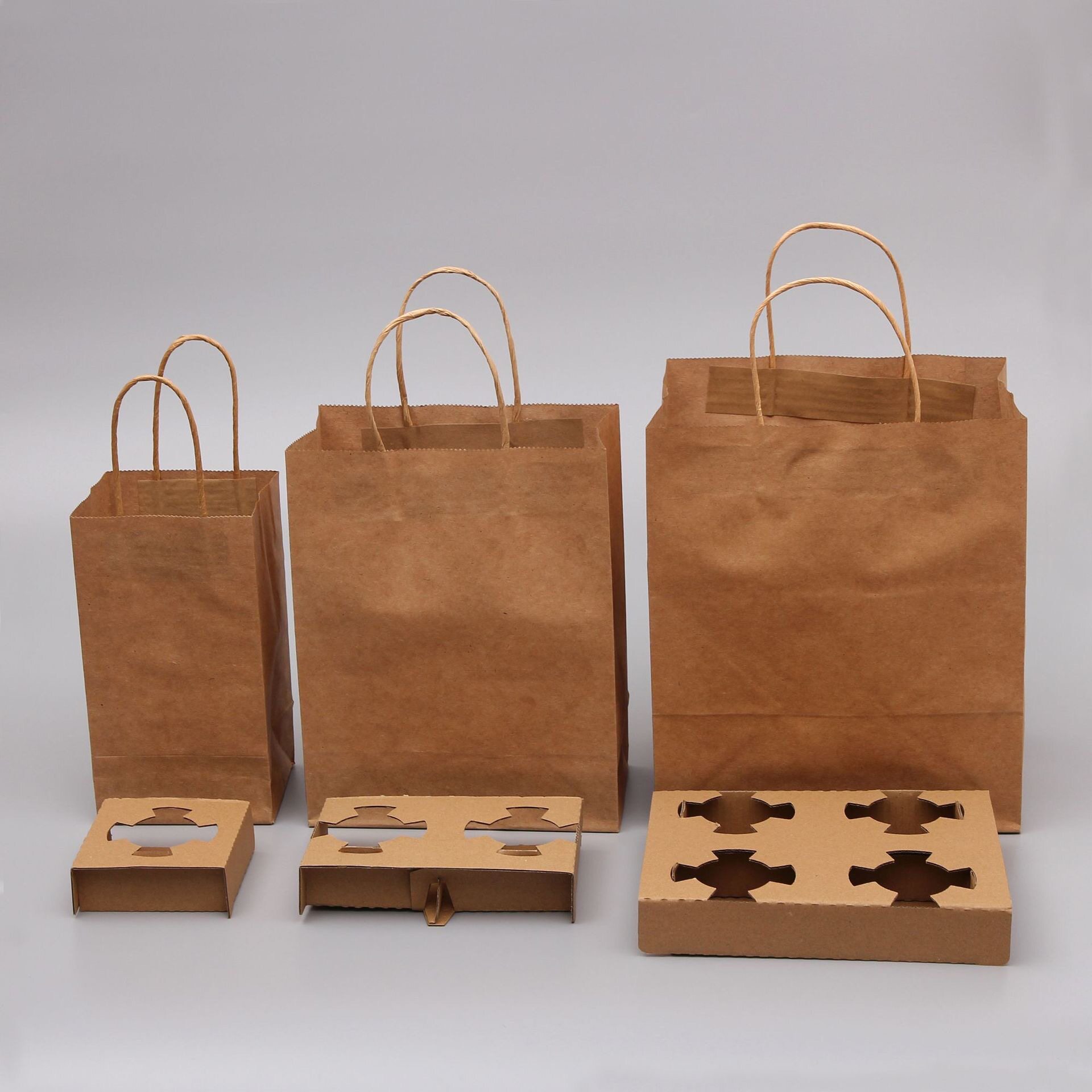 纸袋牛皮纸手提杯托咖啡外卖打包奶茶食品10只礼品袋