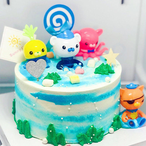 蛋糕装饰摆件海底小纵队8款生日派对插件烘焙情景节日装扮用品