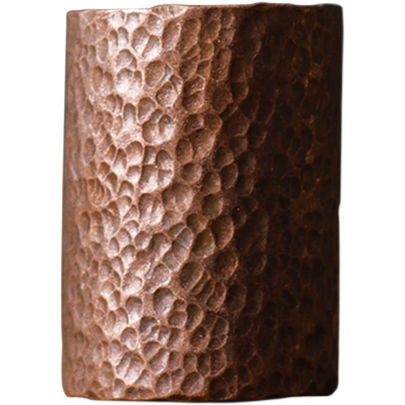 中式铜制实心锤纹盖置盖托手工碗盖垫陶瓷杯茶道