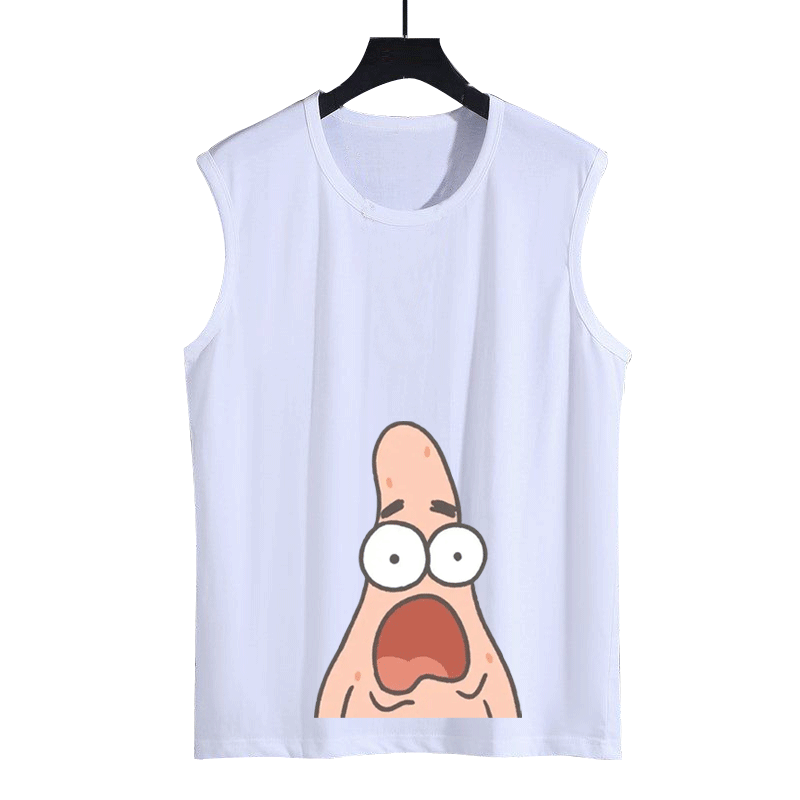 q版海绵宝宝派大星动漫周边蟹老板联名卡通男女定制无袖t恤衫背心